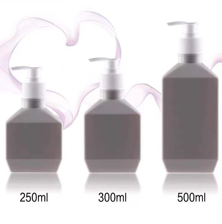 250ml 300ml500ml HDPE Square Grey Press Lotion Bottle