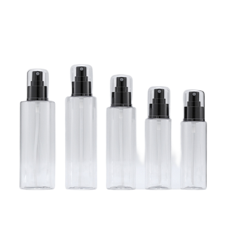 250ml transparent flat shoulder cosmetic spray bottle