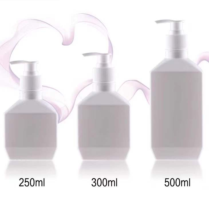 250ml 300ml500ml HDPE Square Grey Press Lotion Bottle