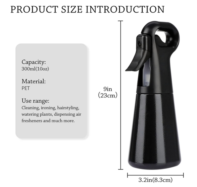 Spray Bottle Continuous Water Mister Spray Bottle for Hair, Plants, Mirror Cleaning & Skin Care