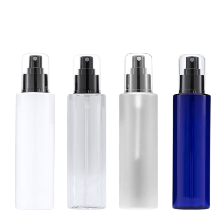 250ml transparent flat shoulder cosmetic spray bottle