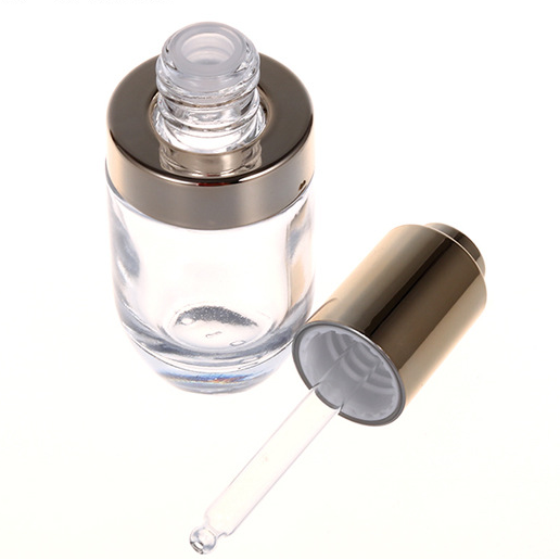 Electroplated glass dropper bottle