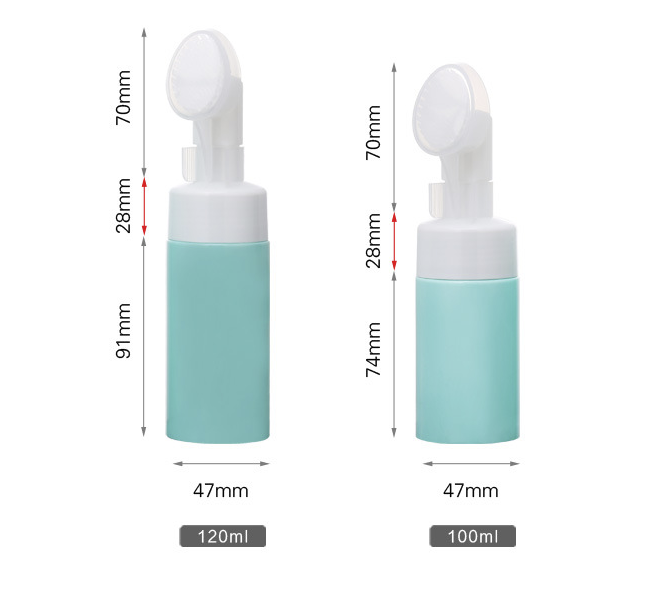 150ml Facial Cleanser Silicone Brush Head Press Foam Bottle 