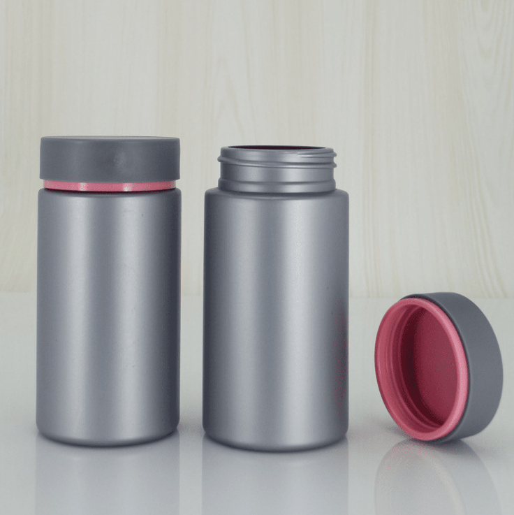 175cc Gray HDPE Double Cover Plastic Bottle