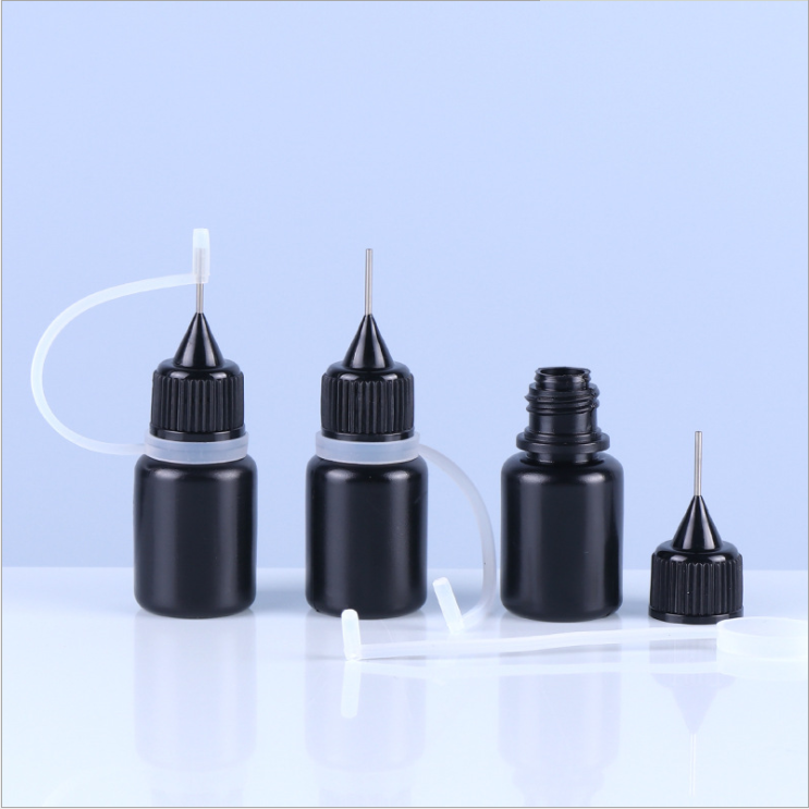 PE pointed nose black pigment bottle