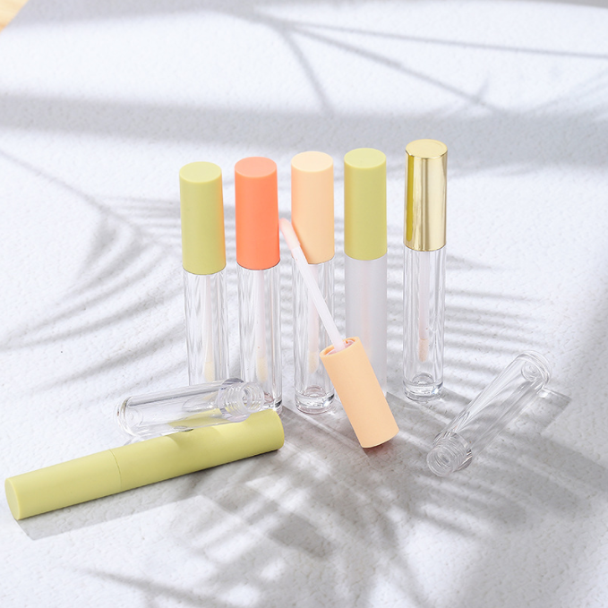 3.5ml transparent frosted round lip gloss tube