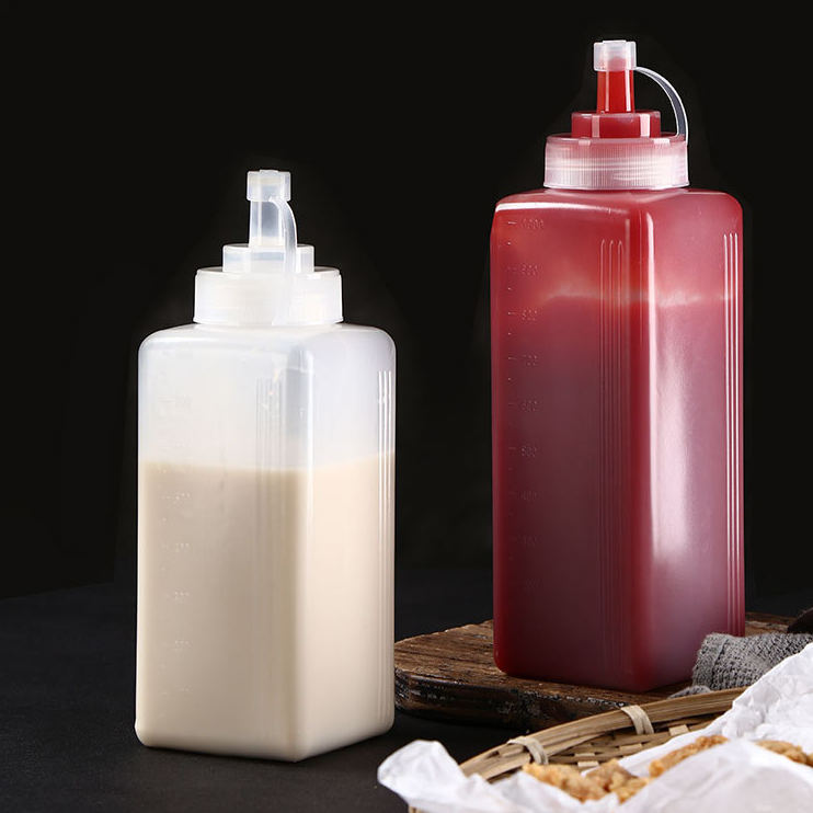 Food Grade Square Squeeze Sauce Bottle