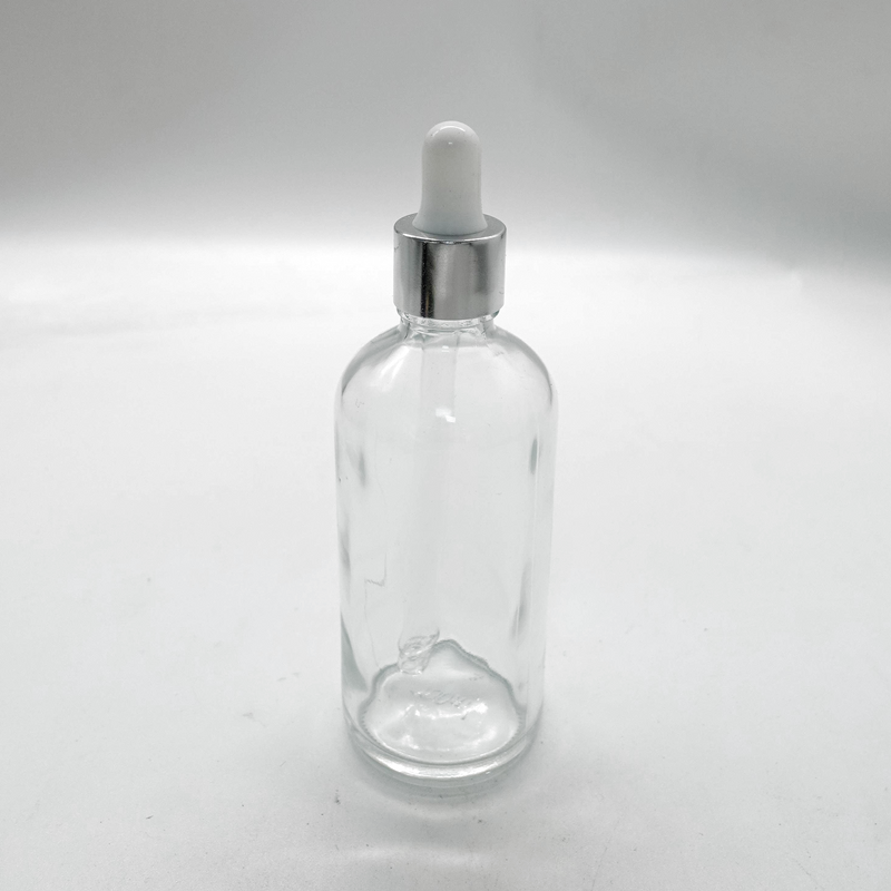 100ml Frosted Glass Silver Dropper Bottle