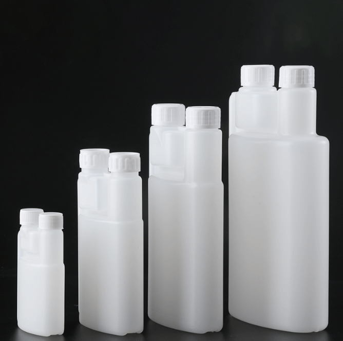 250ml HDPE Measuring Plastic Dosing Twin Neck Bottle