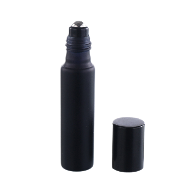 10ml frosted dumb black glass bead bottle