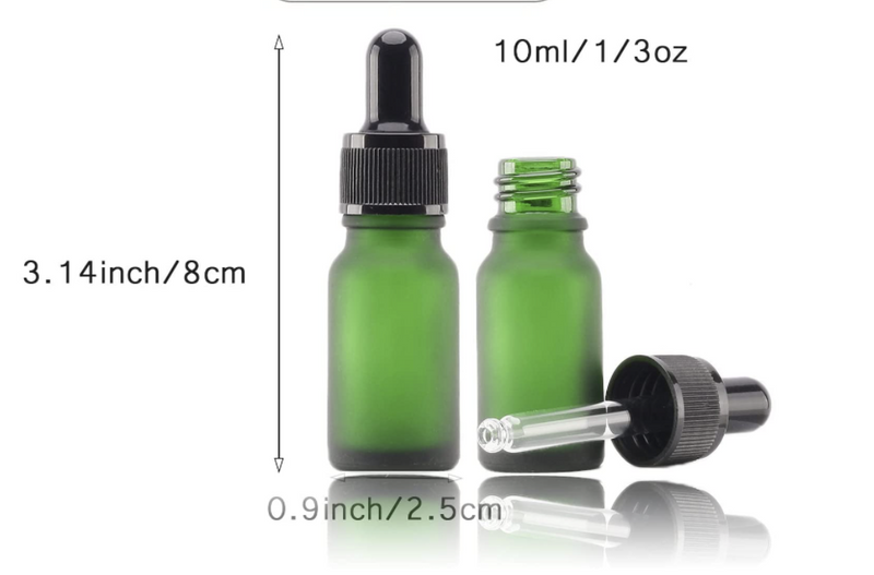 1/3oz Frosted Glass Bottles with Glass Eye Dropper Leak Proof Dispenser for Essential Oils