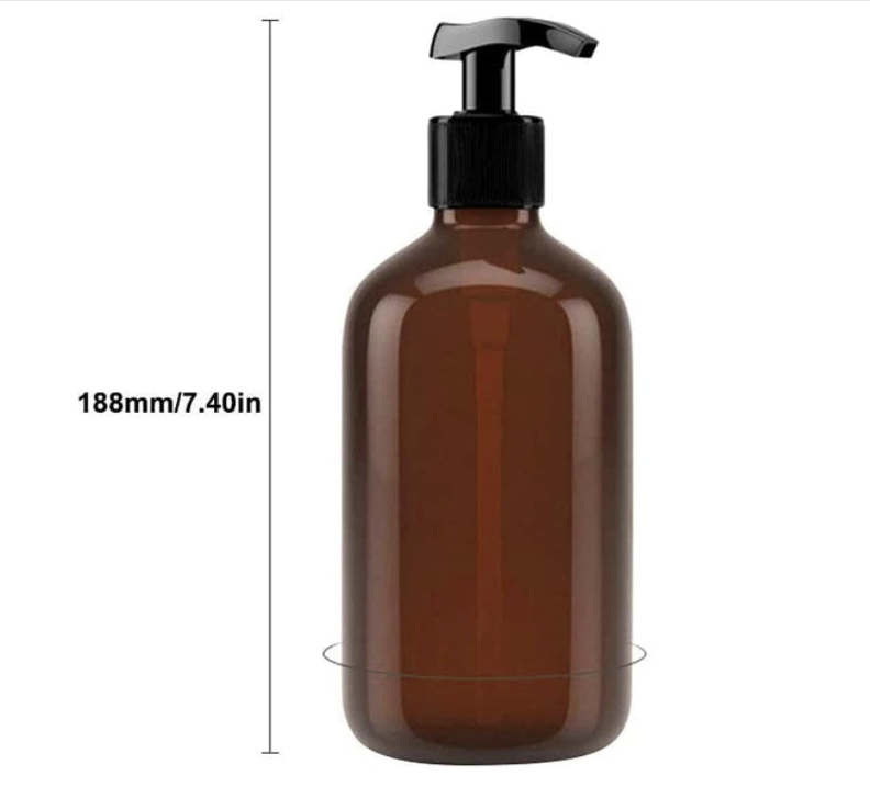 500ml Empty Amber Lotion Pump Bottles 