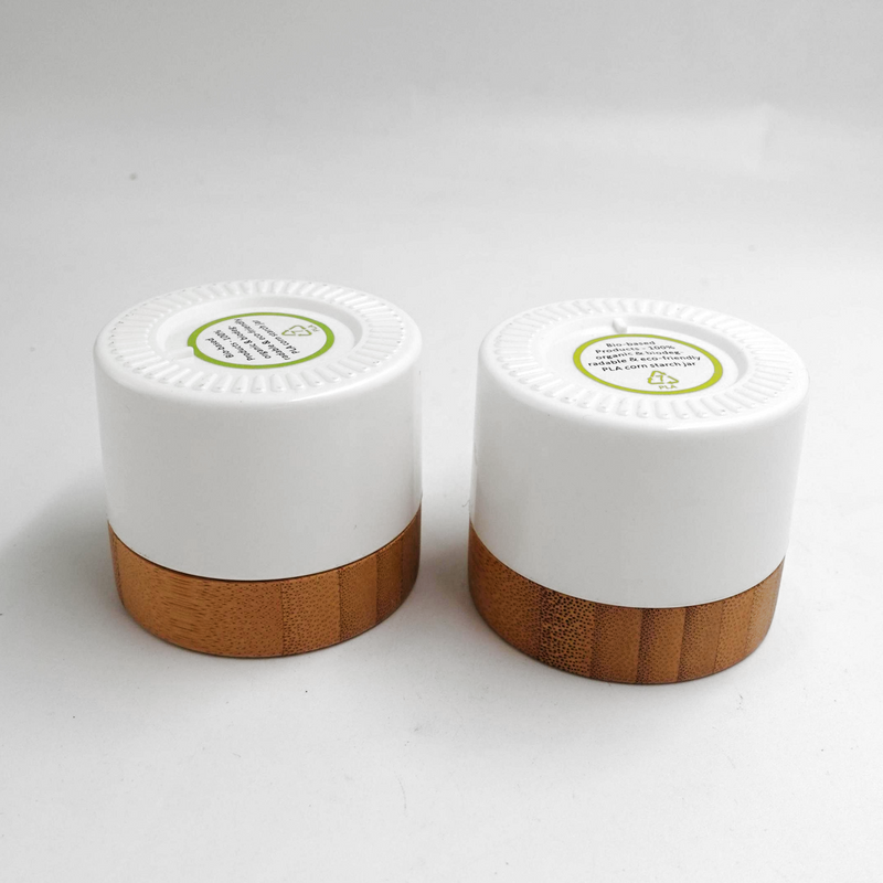 50g PLA corn starch biodegradable cosmetic cream jar with bamboo lid