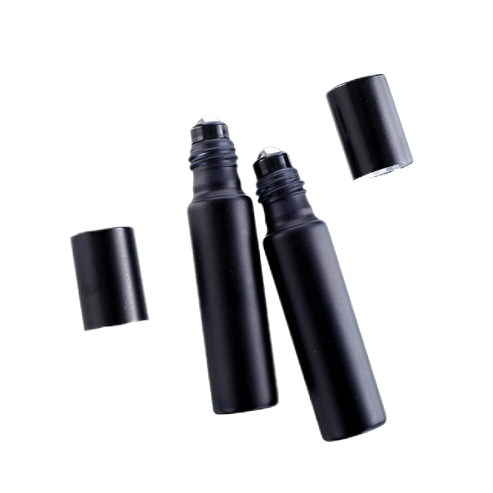 10ml frosted dumb black glass bead bottle