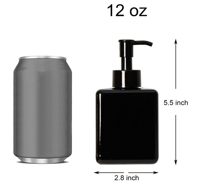 Black Plastic Square Foam Pump Bottles