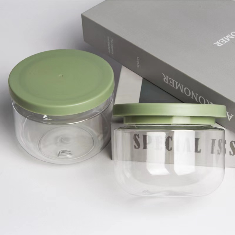 250g Clear Frosted Avocado Scrub Bottle