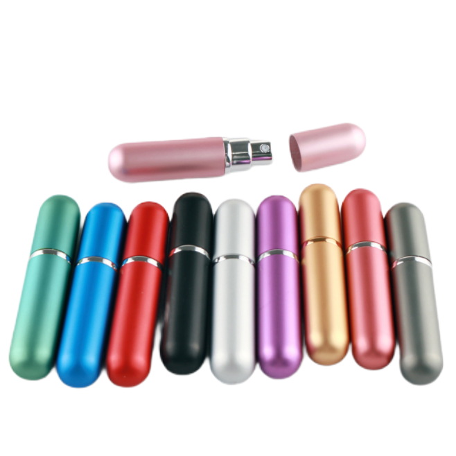 5ml miniature round head anodized aluminum bottle