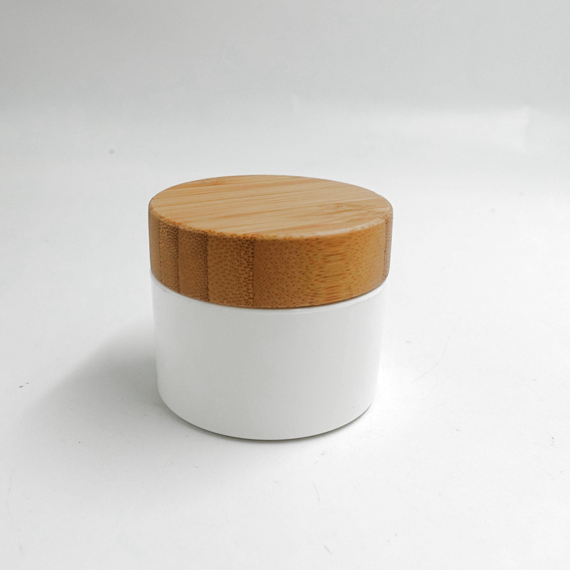 50g PLA corn starch biodegradable cosmetic cream jar with bamboo lid