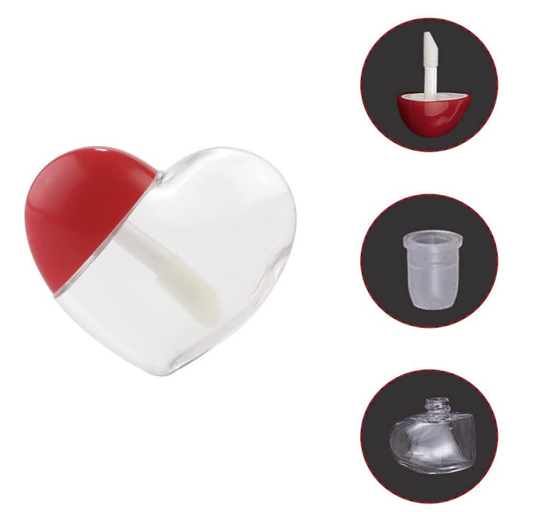  5ml Heart Shaped Empty Lip Gloss Tubes 