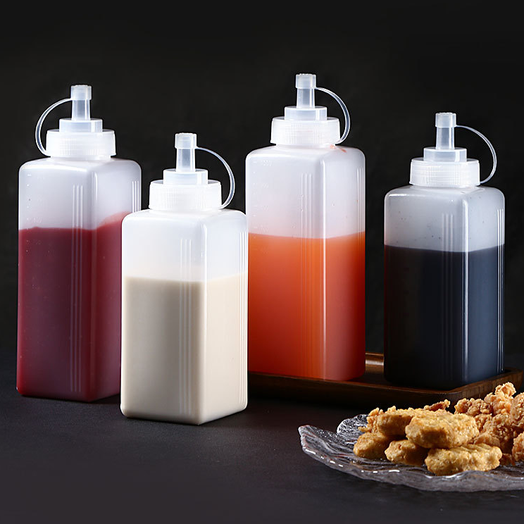 Food Grade Square Squeeze Sauce Bottle